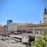 Dolac market and its red parasols, Zagreb