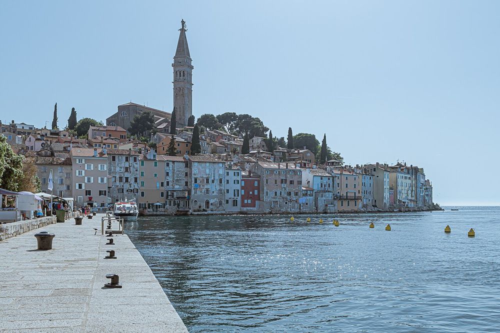 Rovinj old town and St. Euphemia from the water