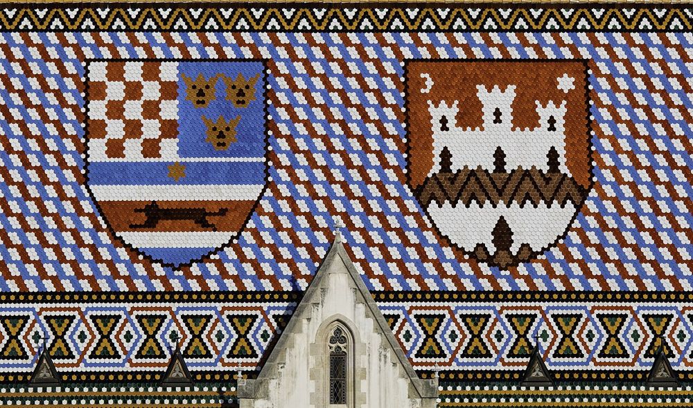The tiled roof of St. Mark's Church, Zagreb